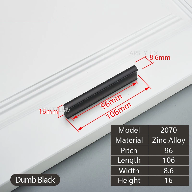 

Ручки для шкафов Apstelle, цинковый сплав, черные, серебряные, золотые