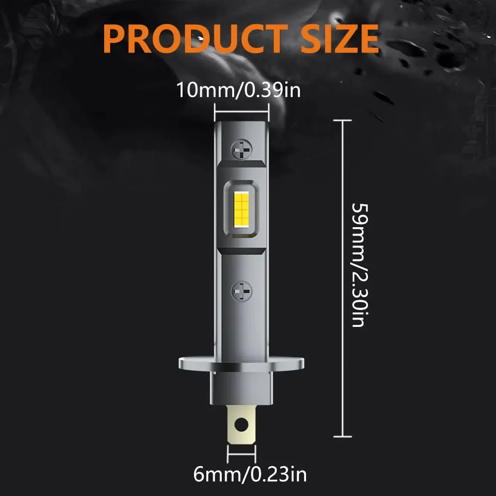 Фото 2 шт. 30000LM H1 H3 Светодиодная лампа для фар Plug&Play Беспроводная Canbus 120 Вт H3 Светодиодная мини-автомобильная светодиодная лампа CSP Противотуманные фары 6000K Белый 12 В 24 В №3