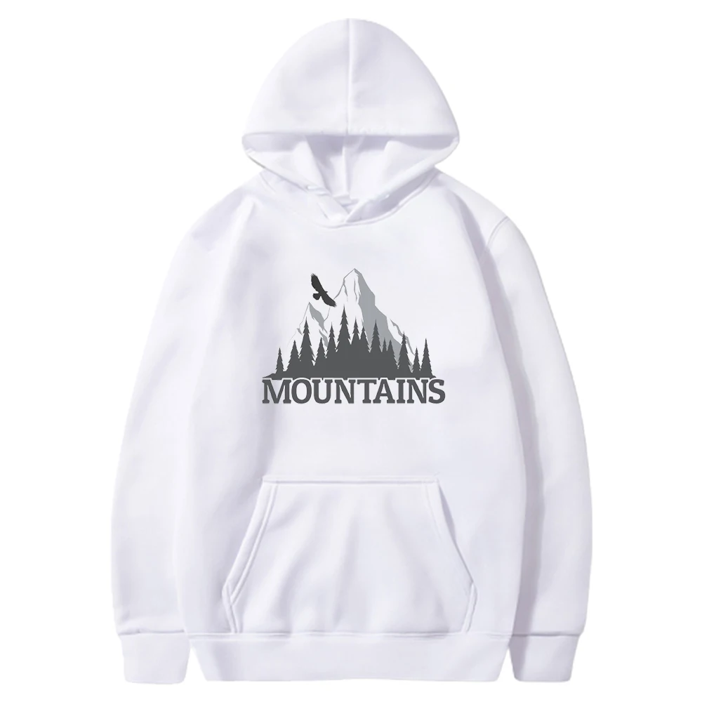 

Autumn and Winter Leisure Fitness Sports Adult Men's Hoodie Creative Mountain Pattern 2D Printed Warm Fleece Sweater