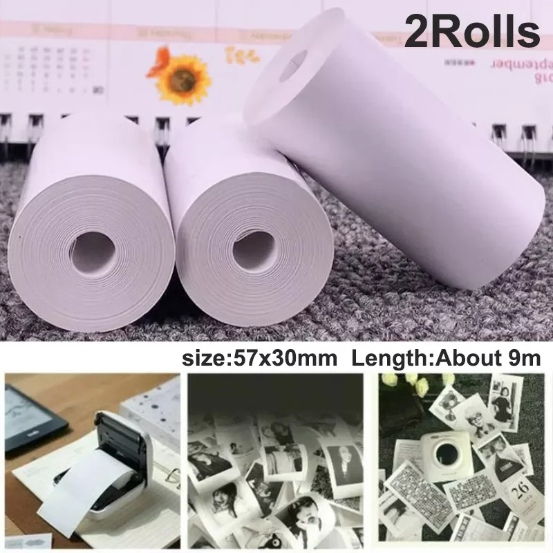 

2Rolls Thermal Paper 57x30mm POS Printer Label Paper Cash Register Paper Rolling Papers Replacement Accessories Parts