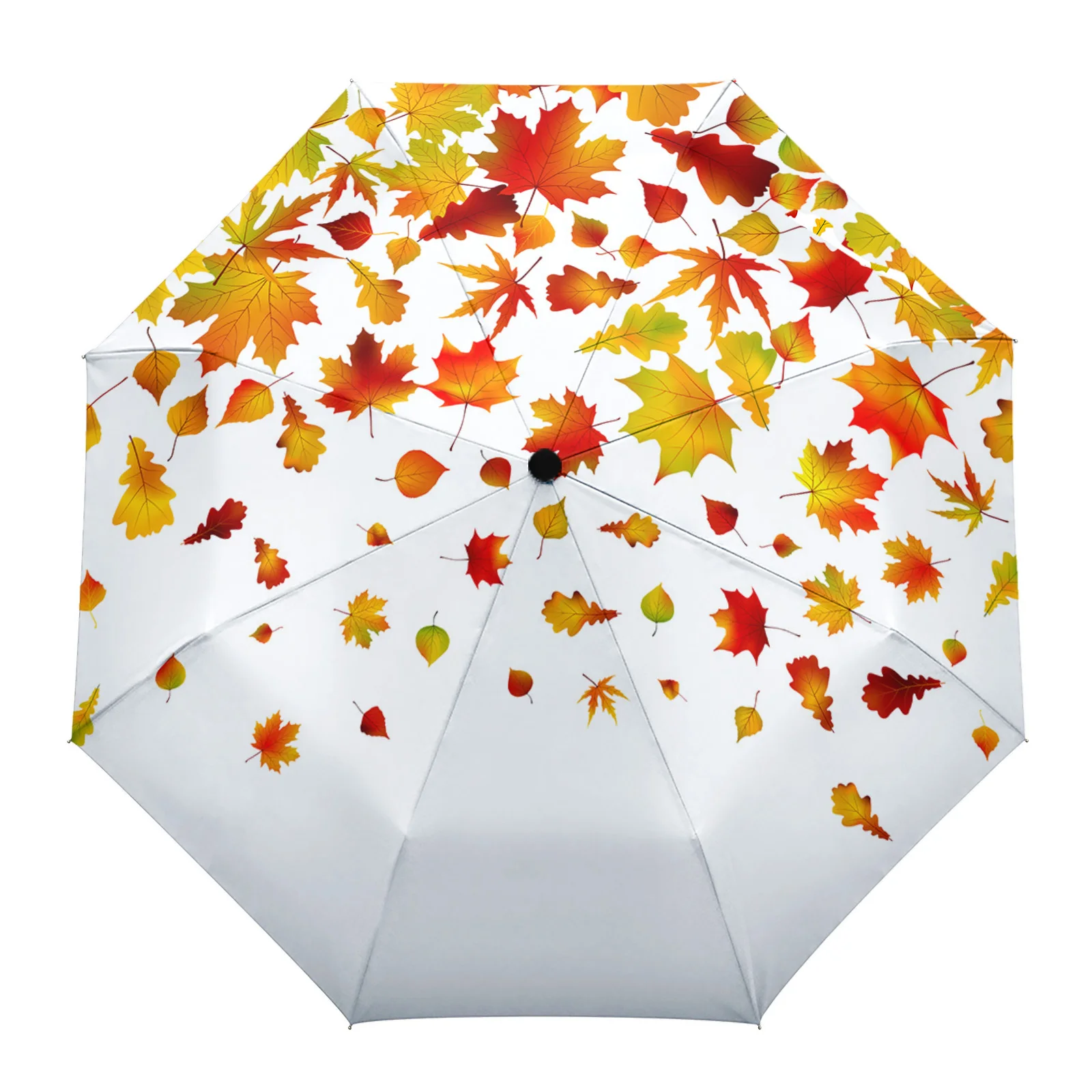 

Женский зонт с принтом кленовых листьев, уличный складной зонт с градиентом, полностью автоматический, от дождя и солнца, для пляжа, осень