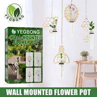 free shipping yegbong wall hanging vase wall hydroponic vase wall decoration pendant home living room wall background decoration