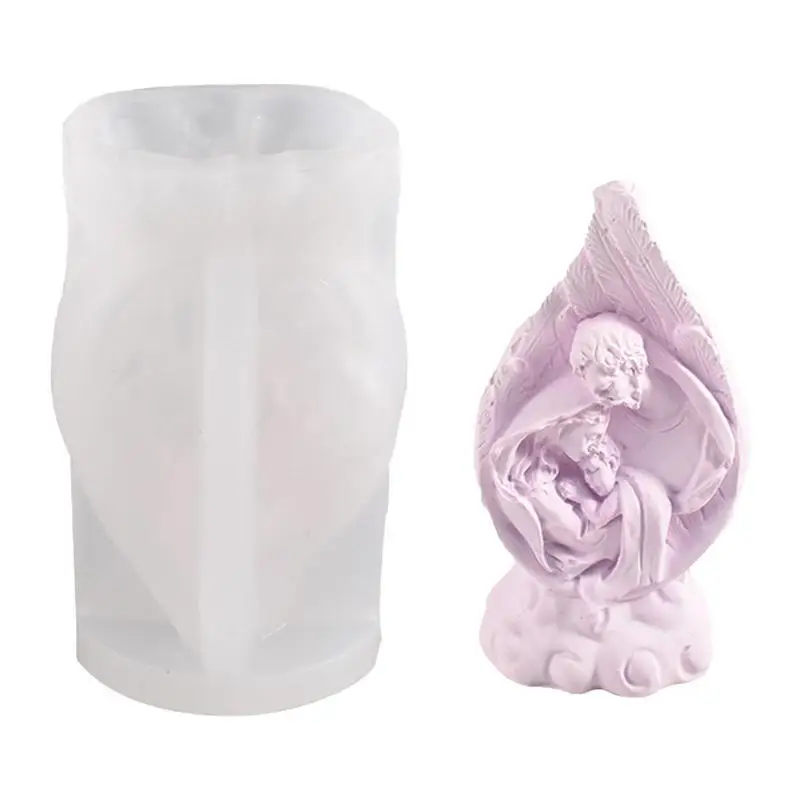 

Jesus Family Mold Mother Mary Candle Molds For Candle Making Candle Soap Mold Epoxy Resin Mold Silicone Angel Wing Mold
