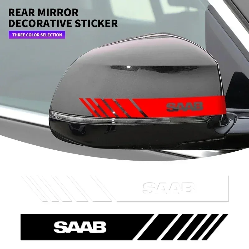 Фото 2 шт., декоративные наклейки на зеркало заднего вида для SAAB 9-5 9-3 93X 95 9000 Turbo X 900 9-7 600 9-X 97X Monster 9-2X Sonett №1