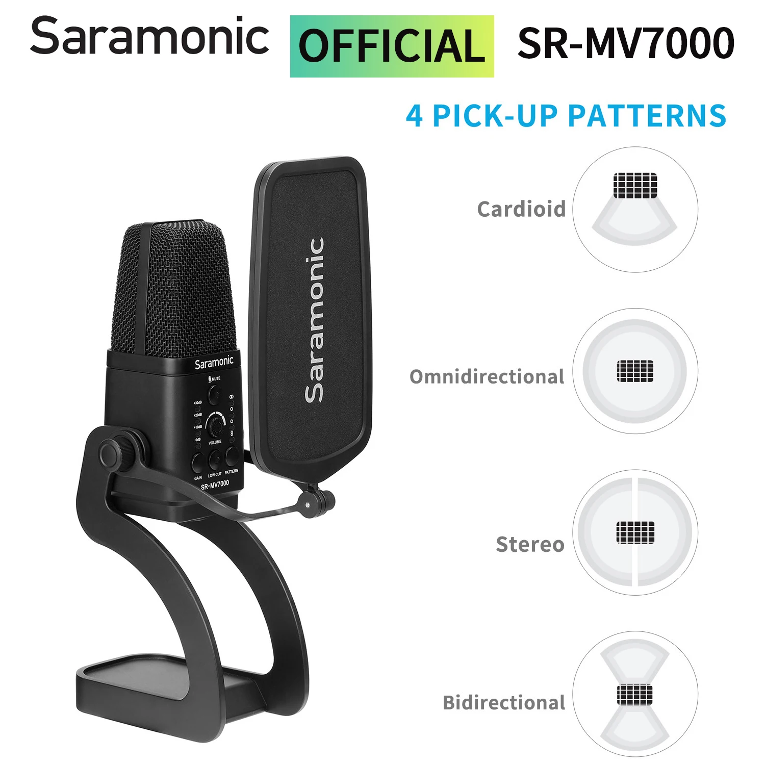 

Saramonic SR-MV7000 Desktop Condenser Studio XLR USB Microphone for PC Mobile Computer Recording Youtube Streaming Microphone