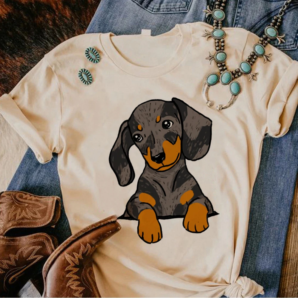 Футболка такса женская уличная одежда футболки Женская Аниме комиксная