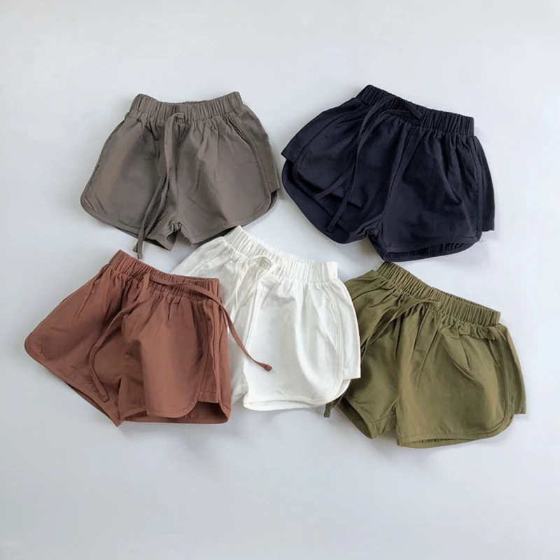 

High Quality Baby Shorts 2022 Summer Korean Solid Color Casual Cotton Short Fille Kids Solid Thin Baby Boy Clothes For 3M To 6T