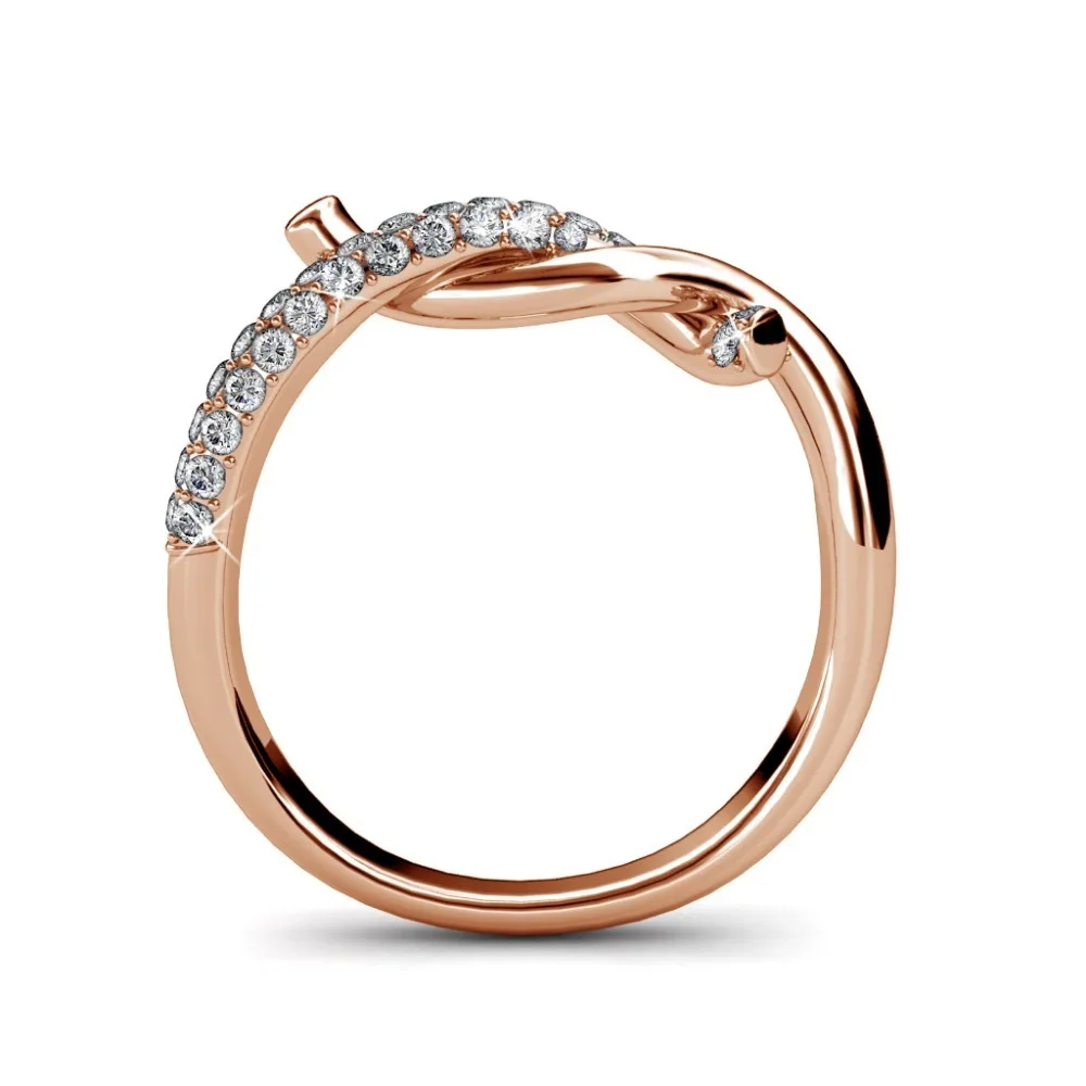Фото Daisini оригинальные кристаллы от Swarovski, кольцо на палец крест-накрест, модные украшения, женский подарок на свадьбу, день рождения №5