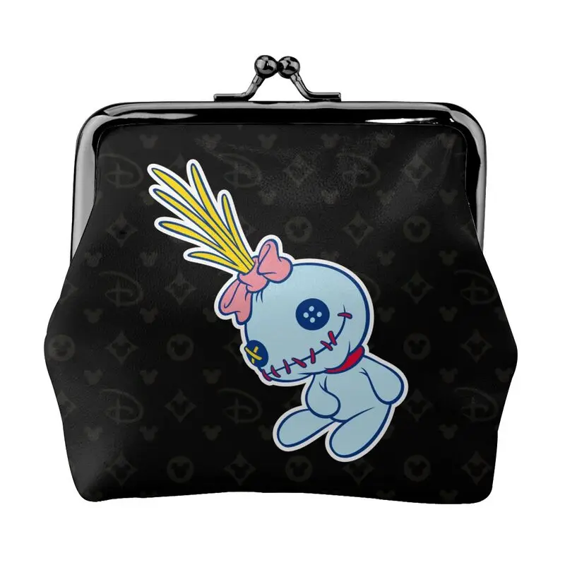 

Disney Brand Bag New Woman Cartoon Print Leather Kiss Lock Coin Purse Design Short Wallet High Quality Girl Clutch Card Holder