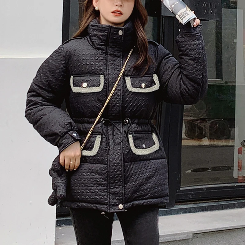 2022 New Winter Jacket Women Oversized Parkas Coat Fashion Solid Thick Warm Cotton Padded Parka Coat Casual Outwear