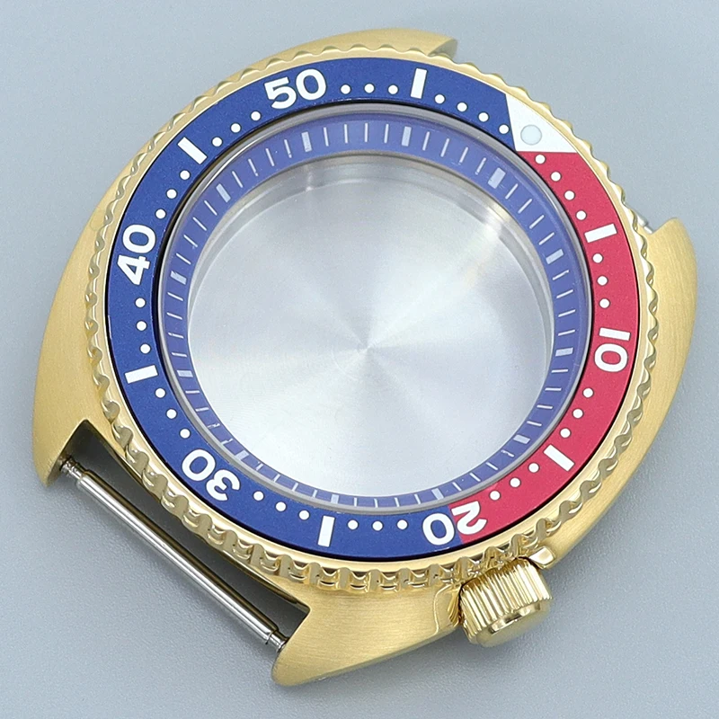 Золотой корпус часов 45 мм кольцо с сапфировым стеклом детали SKX для Big abalone Seiko NH35