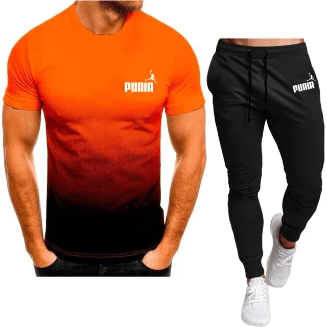 2023 summer sportswear short-sleeved T-shirt+sportswear suit men's street sportswear men's two-piece suit 6