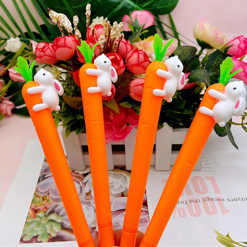 

1Pc Creative Carrot Rabbit Neutral Pen School Office Study Sign Examination Pen