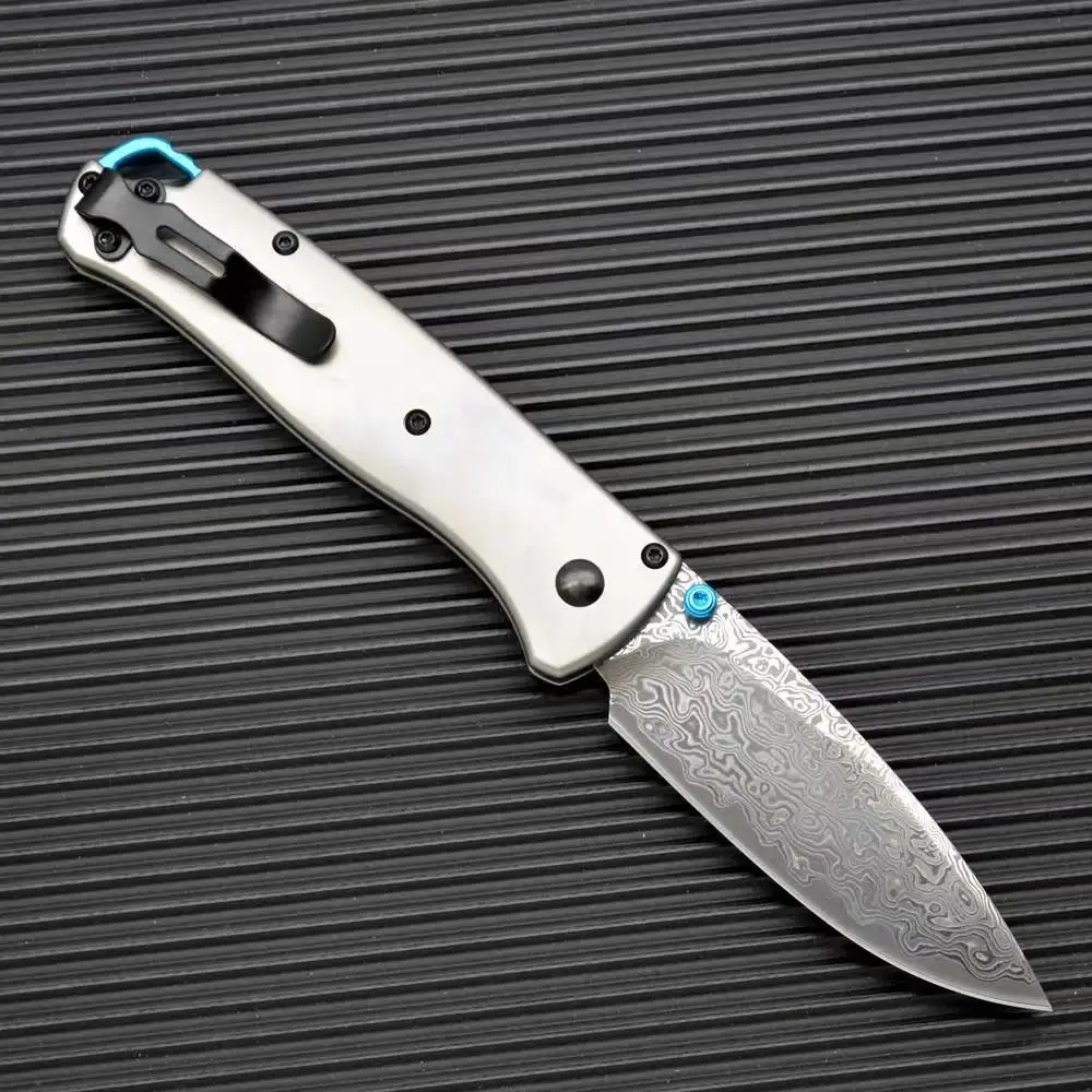 Titanium Alloy Damascus Steel BM 535 Folding Knife Outdoor Tactical Fishing Hunting Knives Pocket EDC Tool