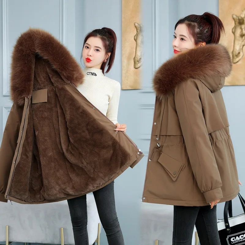Fur and Thicken Pai Overcomes Women's Short Coat 2023 Winter New Women's Down Cotton Coat Cotton Coat Women's Winter