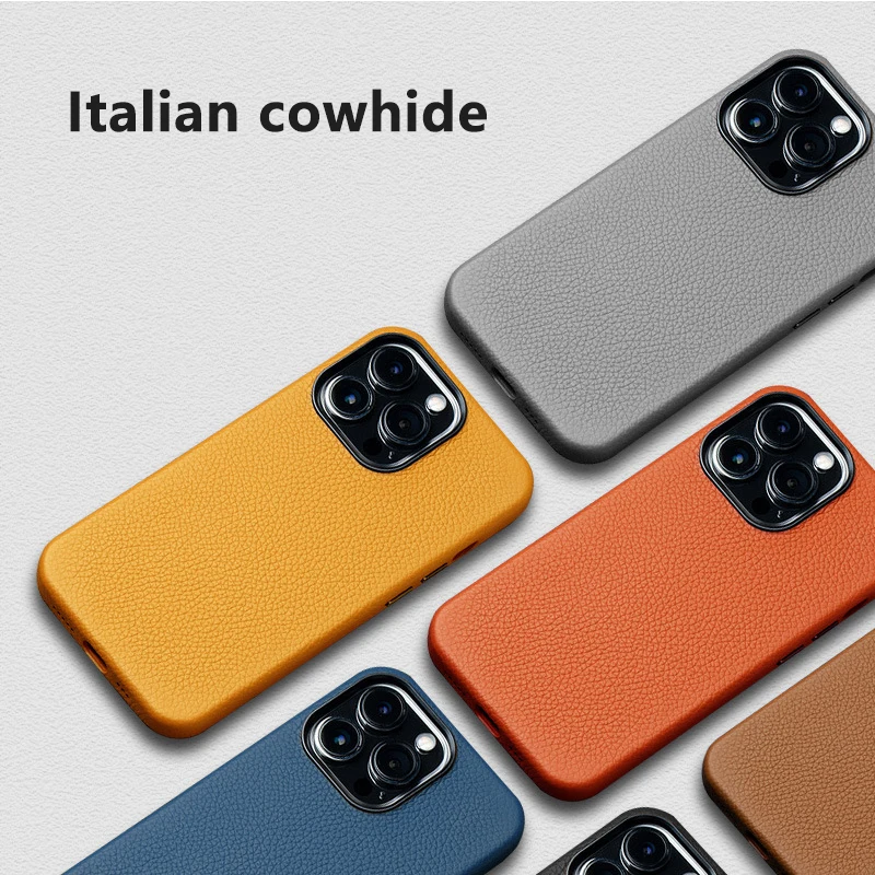 

100% итальянский чехол из воловьей кожи для iPhone 12 13 Pro Max, Магнитный чехол Magsafe для сотового телефона iPhone 12 13 mini, противоударный чехол для смартф...