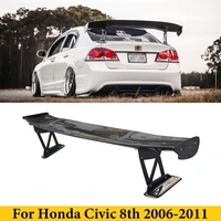 for honda civic 8th 2006 2011 carbon fiber rear trunk lip spoiler gt wing auto tuning