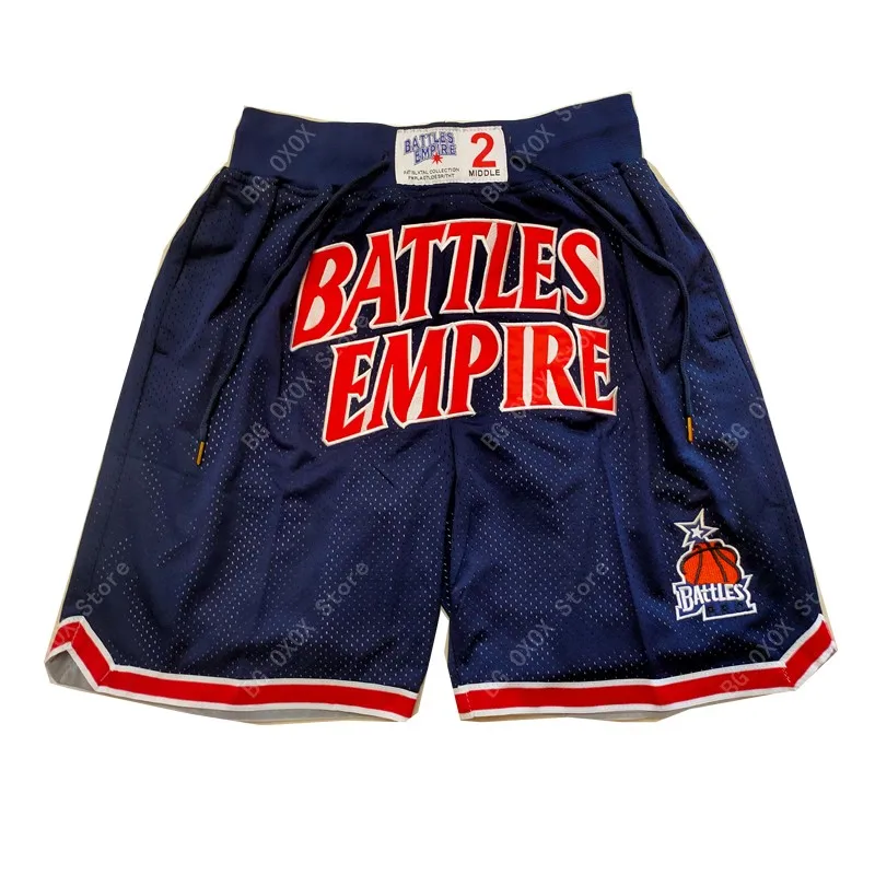

BG Basketball shorts BATTLES EMPIRE Embroidery sewing Zip pocket outdoor sport big size various styles Blue sandbeach shorts new