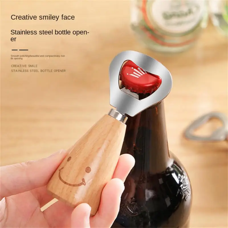 

Portable Wine Openers Wood-handled Bottle Opener Stainless Steel Professional Handheld Opener Kitchen Tools Kitchen Gadgets