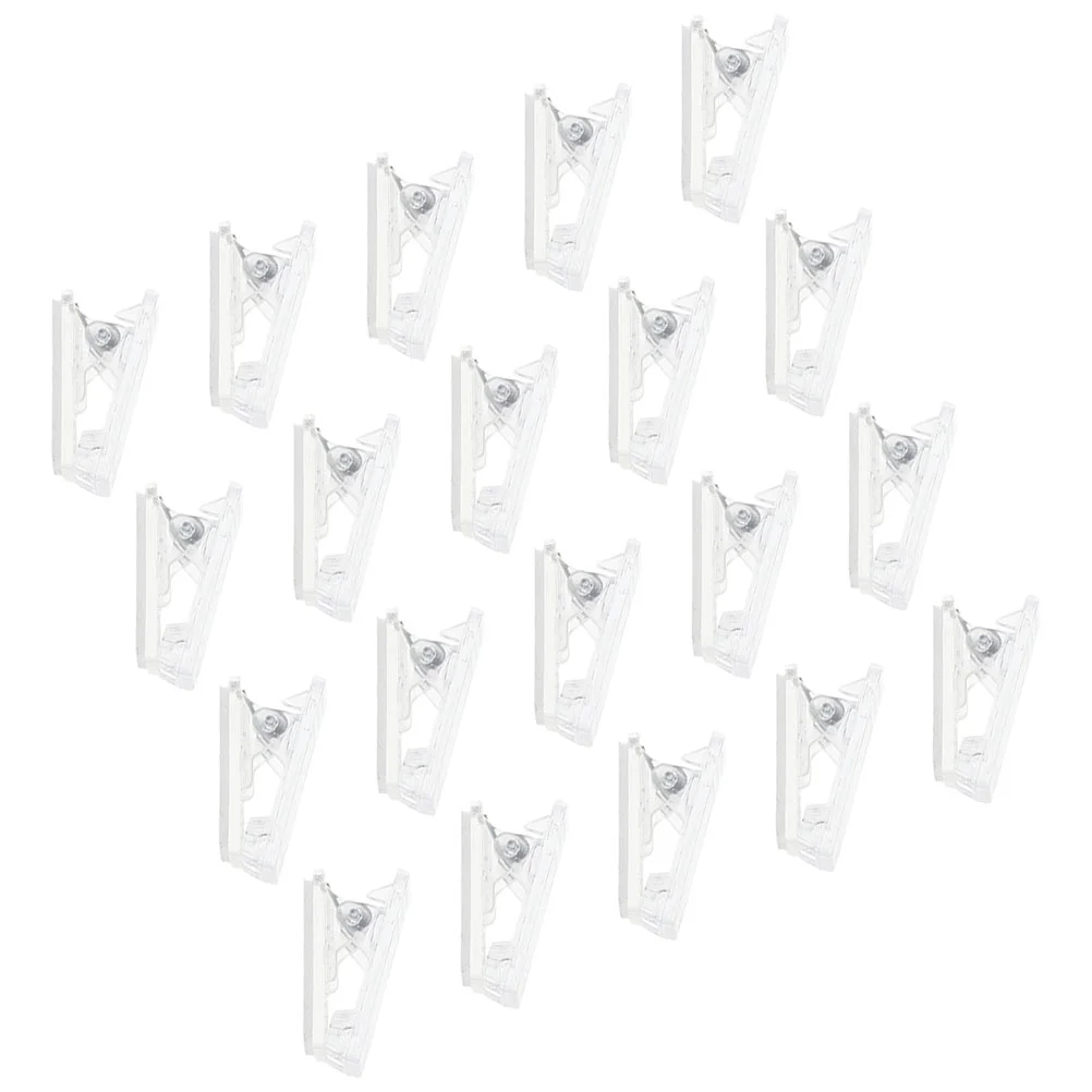 

20 Pcs Self-adhesive Clip Plastic Spring Hanging Clips Tapestry Shower Curtain Id Badge Pp Tapestries