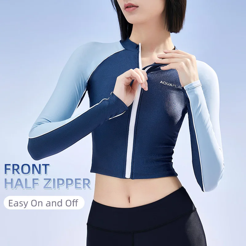 Купальник AquaPlay женский спортивный на молнии купальник с длинными рукавами для