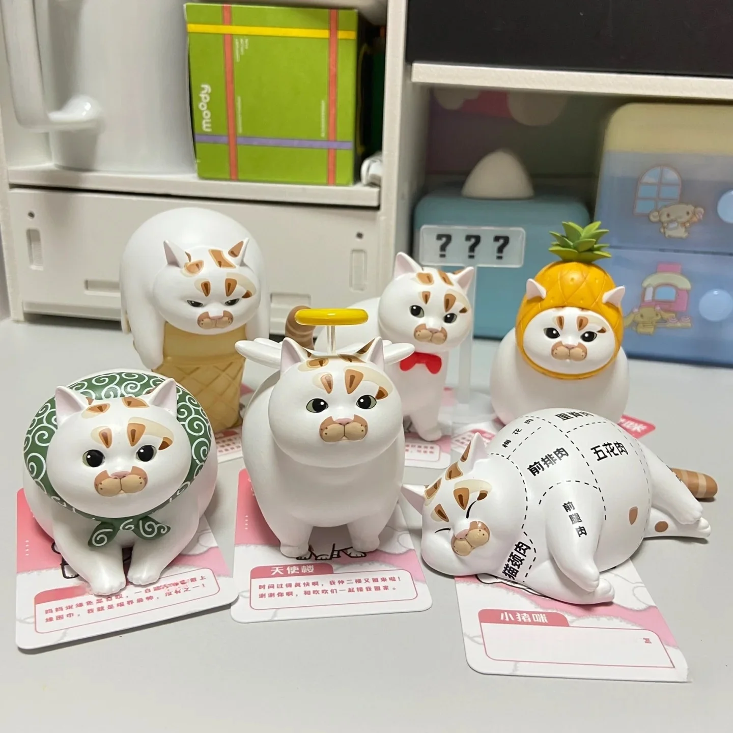 Фото Kawaii Lou Lou Xiao Zhu Mi слепая коробка игрушки модель кошки милая аниме фигурка детский подарок сюрприз загадочная коробка слепая коробка кошка №5