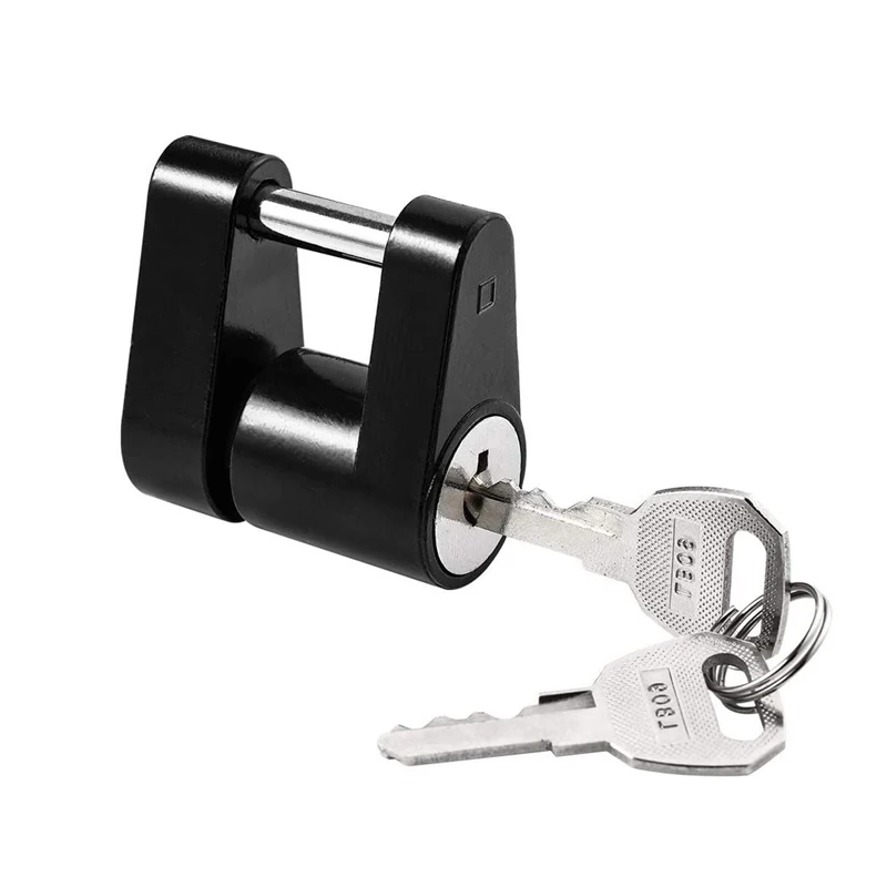 

New Upgrade Anti-theft Trailer Lock Zine Alloy Anti Theft Trailer Hitch Coupler Lock with 2 Keys For RV Truck Camper