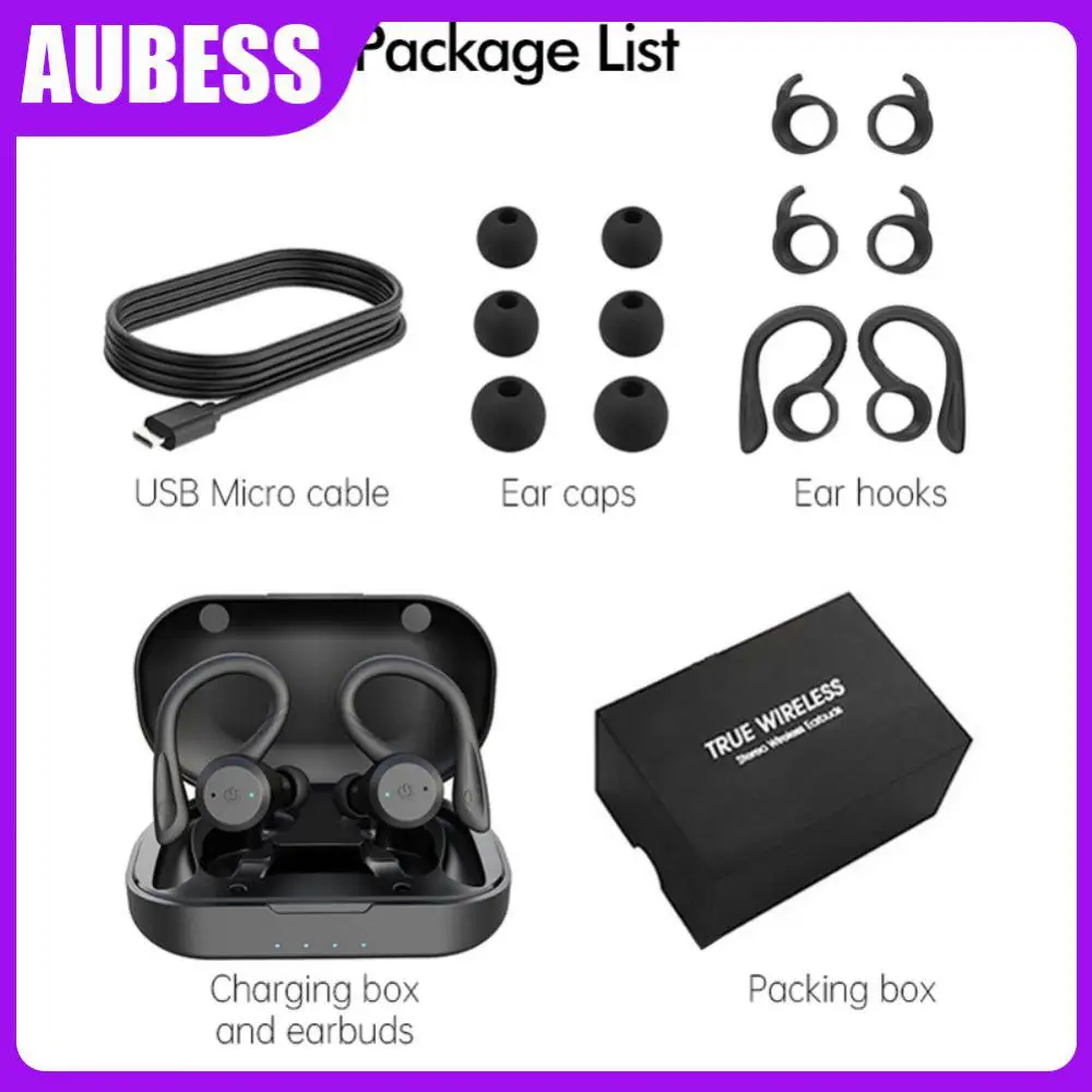 

With Microphone Noise Cancelling Wireless Headset Waterproof Earbuds Large Capacity Battery Tws Earphones