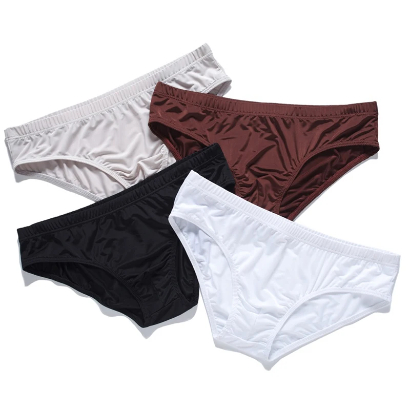 

2022 Men's Sexy Thin Nylon Breathable Briefs Underwear Men Cotton Underpants Solid Boxer Briefs