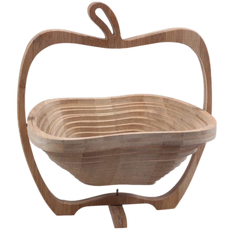 

Foldable Basket / Basket In Bamboo In Form Of Apple For Fruits (Wood Log)