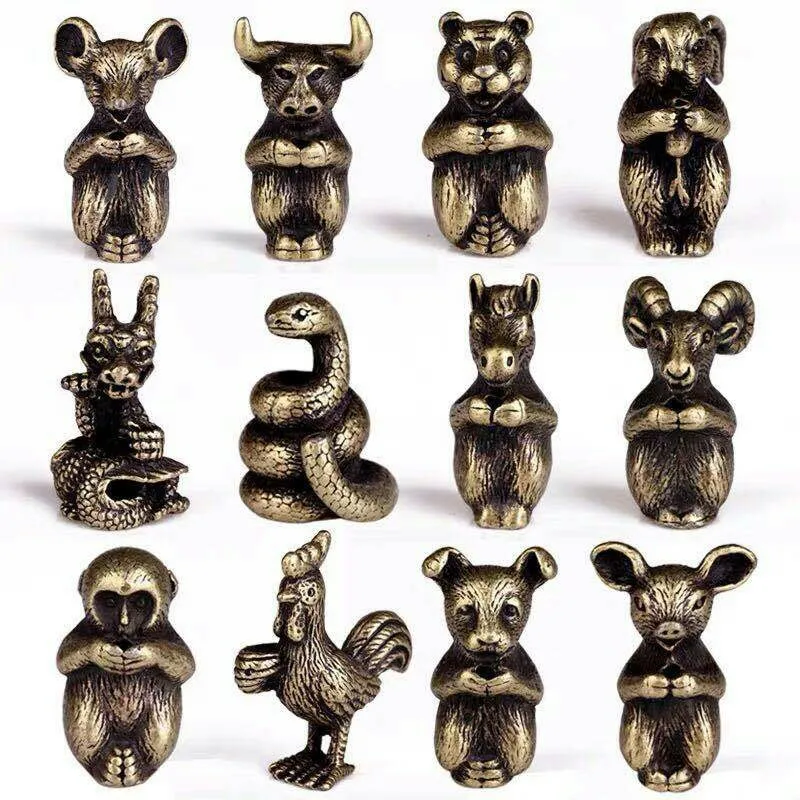 Латунная креативная металлическая фигурка из двенадцати знаков зодиака