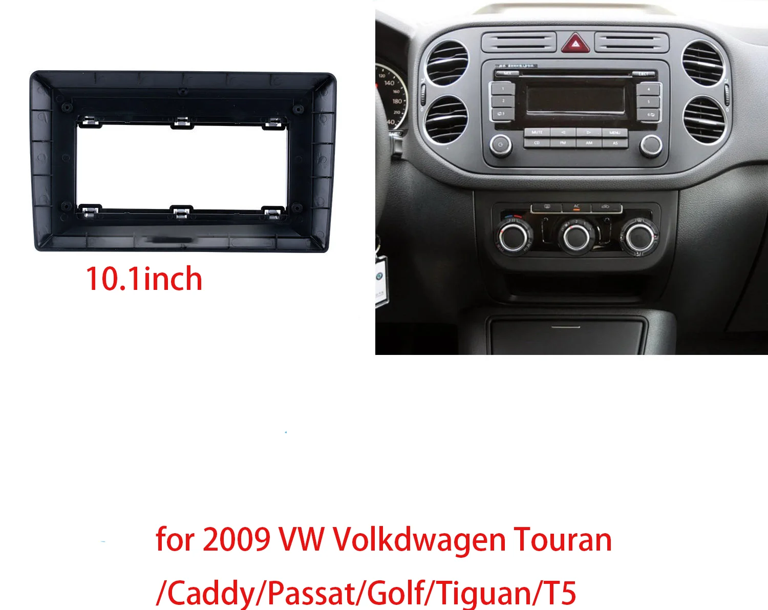 10 1-дюймовый 2 Din для VW Volkdwagen Touran/Caddy/Passat/Golf/Tiguan/T5 2009 года автомобильный