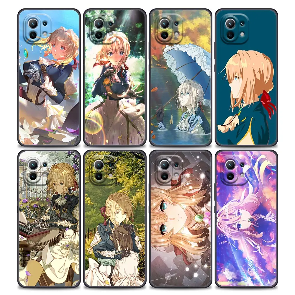 

Funda Para For Xiaomi Mi 11 Lite 5G NE 11i 11X 11T 12 Poco F1 F3 X3 X4 Pro Case Silicone Cover Violet Evergarden Girl Anime