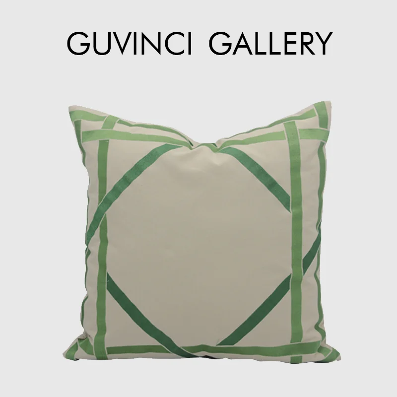 

Наволочка с геометрической вышивкой, квадратная декоративная подушка 50x50 см