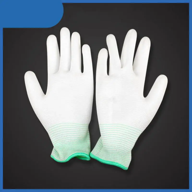 

Labor Supplies Woodworking Gloves Wear-resistant Anti-static PU Dipped Knitting Breathable Gardening