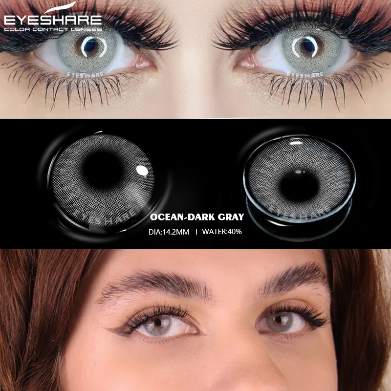 eyeshare color lens 2pcs yearly use color contact lenses for eyes cosmeic contact lenses eye color beauty makeup color lens eyes free global shipping