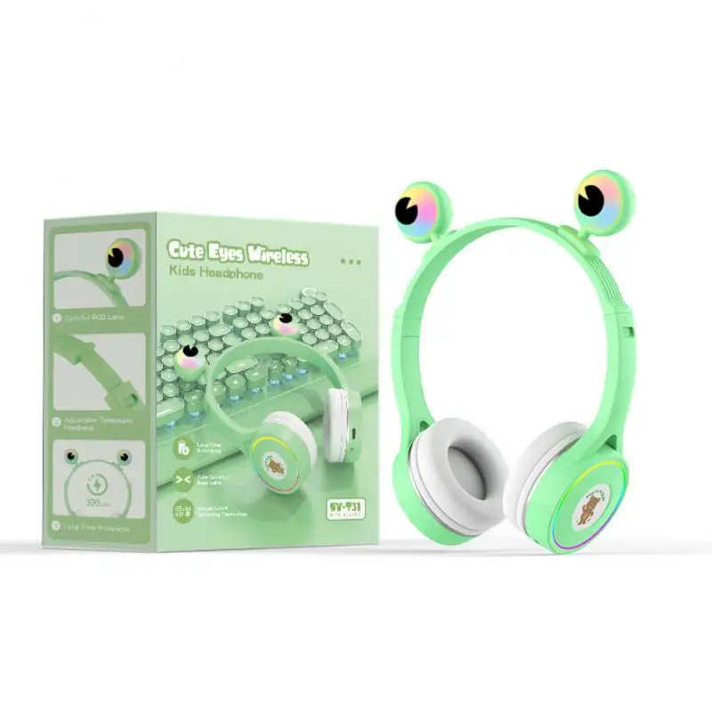 

Bluetooth Earphone Flash Light Over-ear Wireless Earphone Cute Eys Rgb Led Tws Earbuds Children Headset Sy-t31 Bluetooth Headset