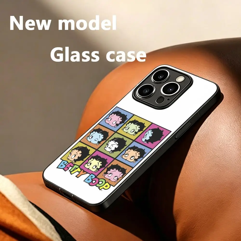 Фото Стильный и милый чехол с дизайном Бетти Буп для iPhone 17 Air, 16, 15, 14, 13, 12, 11 Plus, Mini, Pro, Max, стеклянный магнитный чехол №5
