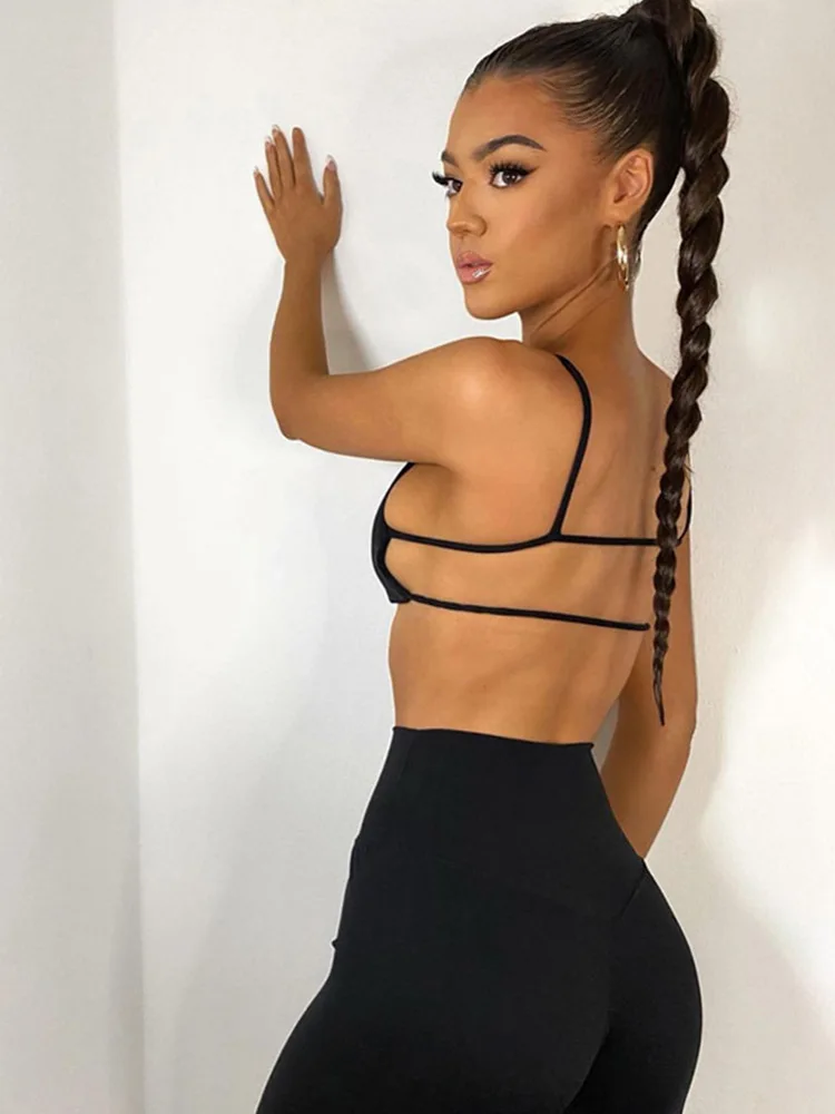 Летняя пикантная кофта с открытой спиной Женский Тонкий пляжный топ на бретелях