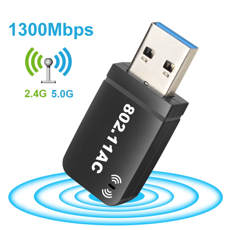 Wi-Fi 5 ГГц адаптер Антенна Ethernet USB 3 0 с большим радиусом для портативных ПК 1300 м