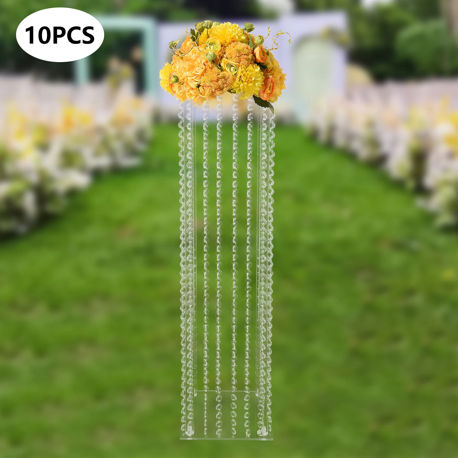 

10 Pcs 31.5in Tall Flower Vase Flowers Stand Table Geometric Centerpiece Stands for Party Weddings Decoration