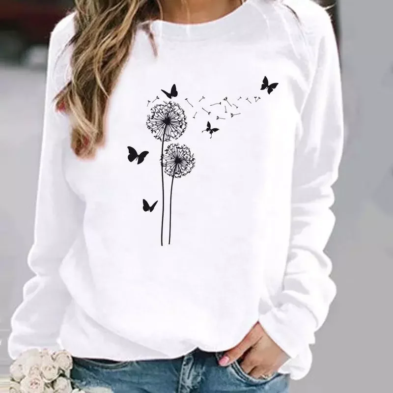 

2023New Womens Dandelion Trend 2022 Clothing Ladies Spring Autumn Winter Hoodies Woman Female O-neck Casual Sweatshirts
