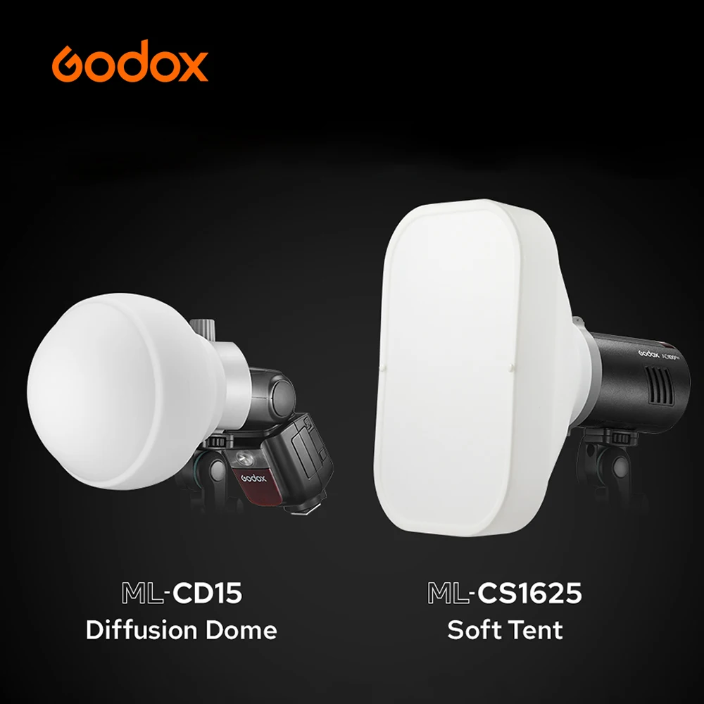 

Godox ML-CD15 ML-CS1625 Diffuser Dome Kit with 3 Adapters for Photography Light Flash Studio Photography Portrait Live Streaming