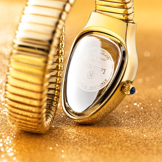 Women Watch Diamond Gold Silver Bracelet Quartz 4