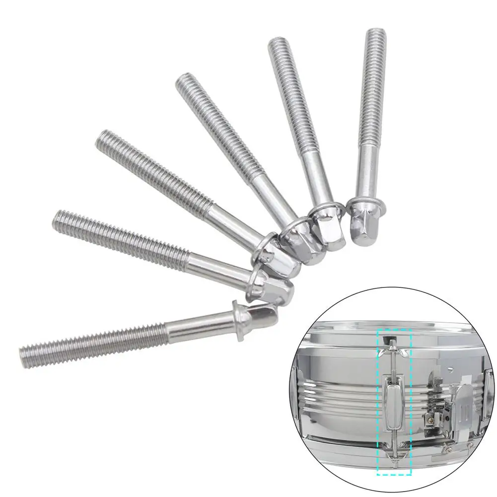 

6 шт. удилища для барабана, 6 см, набор металлических коротких винтов, болты с железным покрытием, сменные детали для барабана Snare, музыкальные...