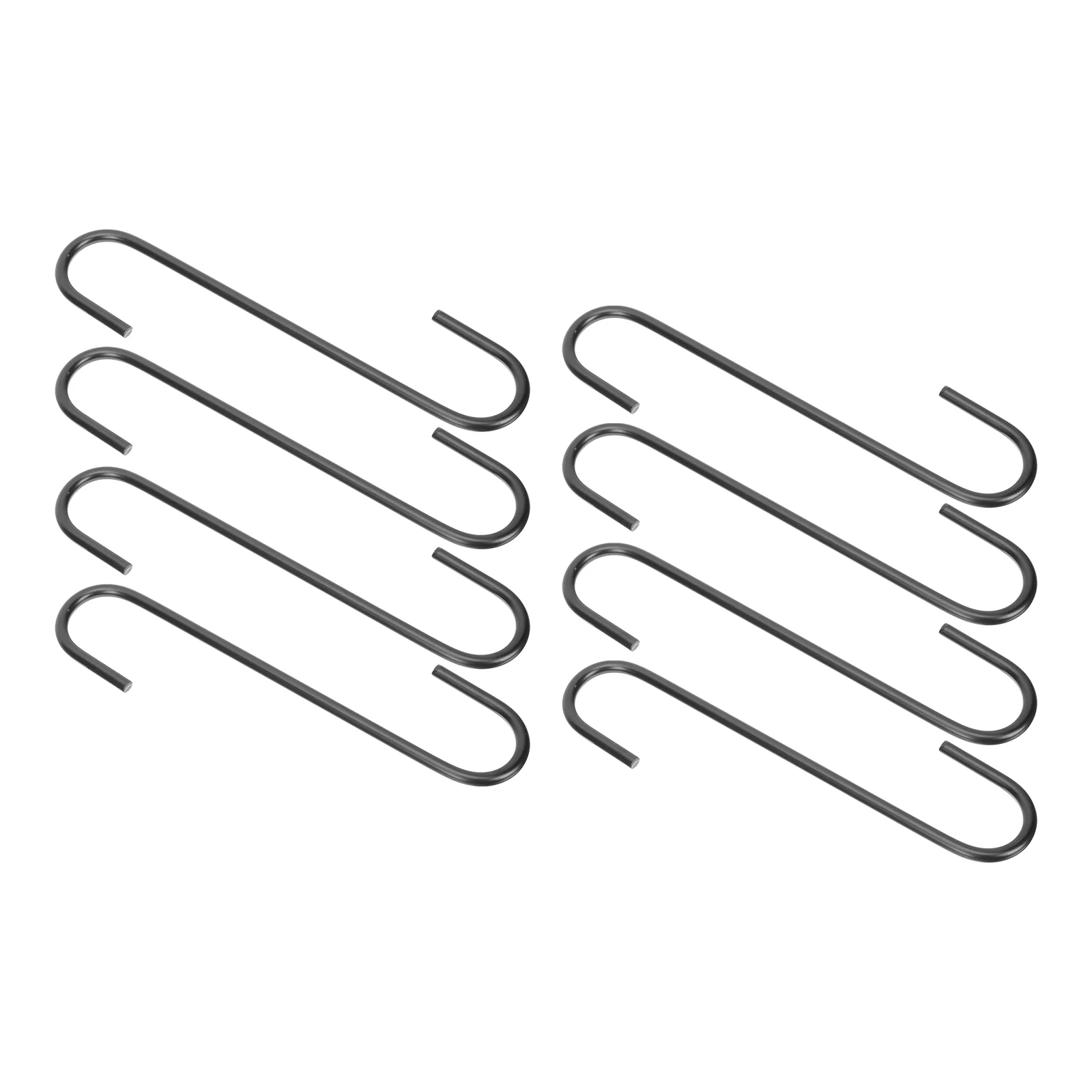 

8Pcs Black Hooks S-Shape Hooks Clothing Store Hooks Wardrobe Hanging Organizers for Hat Bathroom Shop