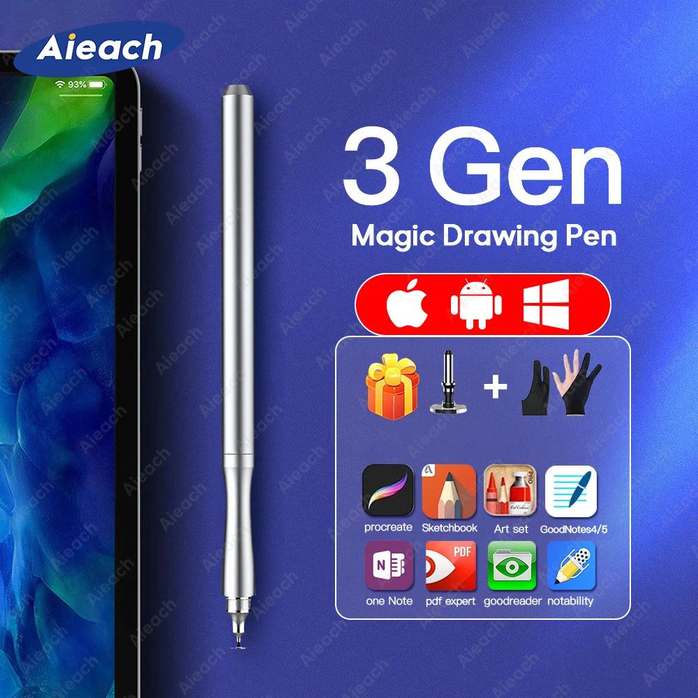 Metal Touch Pen For Tablet Mobile Smartphone Stylus Pen For iPad Drawing iOS Android Touch Pencil For Samsung Xiaomi Lenovo Pen