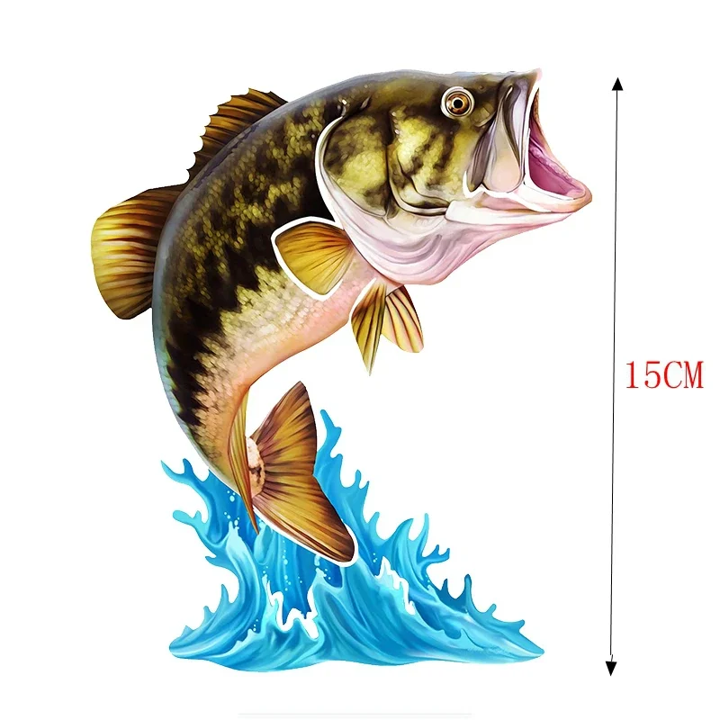 Cool Jumping Northern Pike Walleye 3D Fish Wall Art Канцелярские наклейки для автомобиля Автомобильная