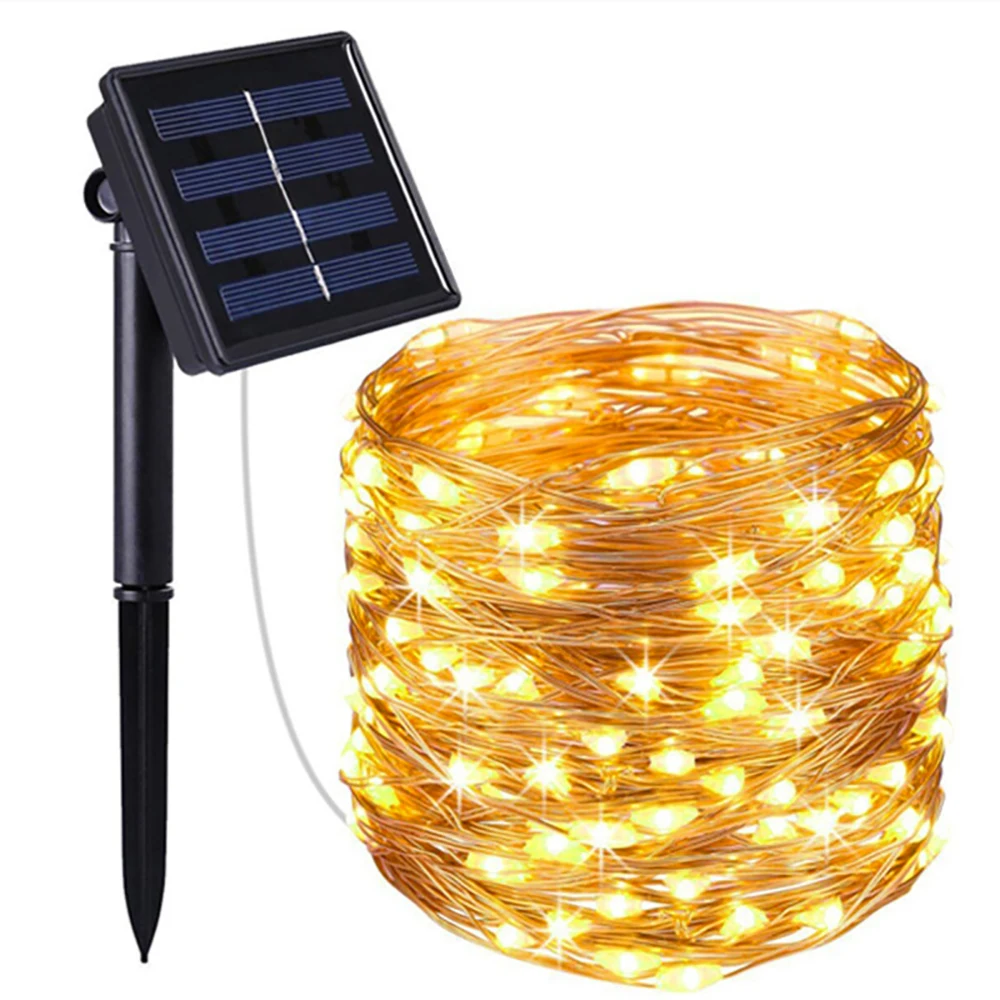 Уличная светодиодная гирлянда на солнечной батарее водонепроницаемая садовая