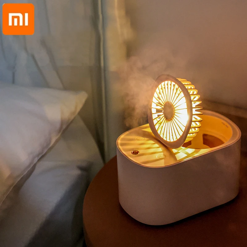 

Беспроводной увлажнитель воздуха Xiaomi с небольшим крутым складным вентилятором Увлажняющий увлажнитель 2 в 1 Многофункциональный портативный увлажнитель воздуха